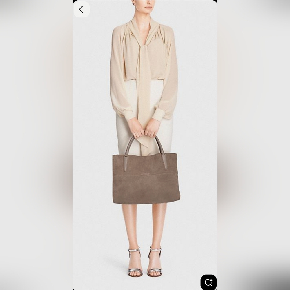 Coach Large Soft Borough Grey Suede